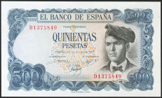 500 Pesetas. 23 de Julio de 1971. Serie D. (Edifil 2021: 473a). Apresto original. SC-.