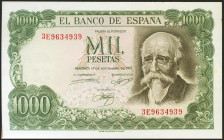 1000 Pesetas. 17 de Septiembre de 1971. Serie 3E. (Edifil 2021: 474c). Apresto original. SC.