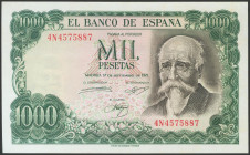 1000 Pesetas. 17 de Septiembre de 1971. Serie 4N. (Edifil 2017: 474c). Apresto original. SC-.