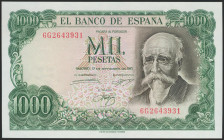 1000 Pesetas. 17 de Septiembre de 1971. Serie 6G. (Edifil 2021: 474c). Apresto original. SC.