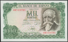 1000 Pesetas. 17 de Septiembre de 1971. Serie 6M. (Edifil 2021: 474c). Apresto original. SC.