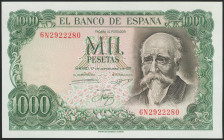 1000 Pesetas. 17 de Septiembre de 1971. Serie 6N. (Edifil 2021: 474c). Apresto original. SC.