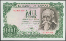 1000 Pesetas. 17 de Septiembre de 1971. Serie 7B. (Edifil 2021: 474c). Apresto original. SC.