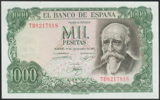 1000 Pesetas. 17 de Septiembre de 1971. Serie 7D. (Edifil 2021: 474c). Apresto original. SC.