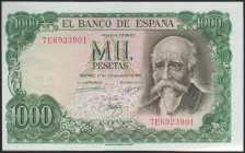 1000 Pesetas. 17 de Septiembre de 1971. Serie 7E. (Edifil 2021: 474c). Apresto original. SC.