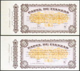 1000 Pesetas. 1 de enero de 1976. Papel de Finanzas. Pareja correlativa. Sin serie y ambos con matriz del Instituto Nacional de la Vivienda. Raro con ...