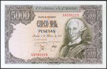 5000 Pesetas. 6 de Febrero de 1976. Serie X. (Edifil 2021: 475a). Apresto original. SC.