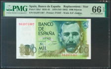 1000 Pesetas. 23 de Octubre de 1979. Serie especial 9A. (Edifil 2021: 477b, Pick: 158a*). Rarísimo en esta excepcional calidad, apresto original. SC. ...
