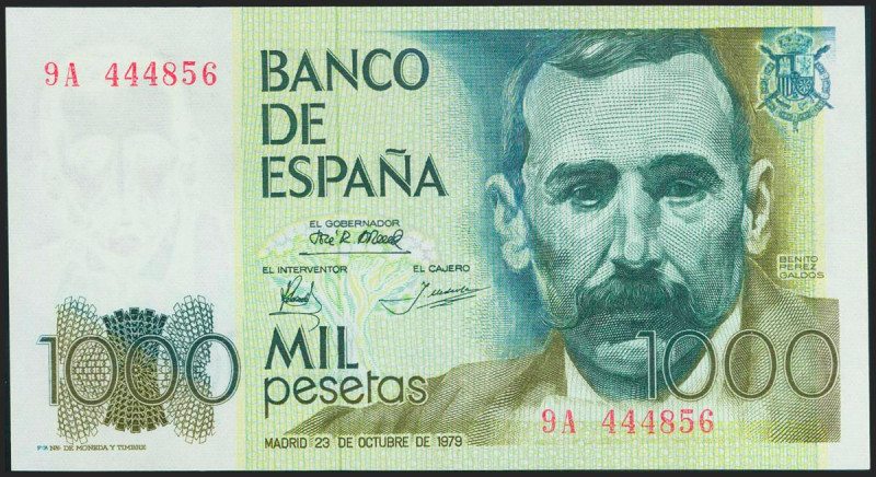 1000 Pesetas. 23 de Octubre de 1979. Serie 9A. (Edifil 2017: 477b). Inusual. SC.