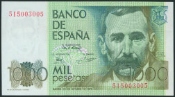1000 Pesetas. 23 de Octubre de 1979. Serie 5I y numeración capicúa 5003005. (Edifil 2017: 477a). SC.