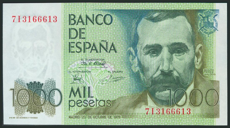 1000 Pesetas. 23 de Octubre de 1979. Serie 7I y numeración capicúa. (Edifil 2017...