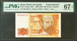 200 Pesetas. 16 de Septiembre de 1980. Serie especial 8B. (Edifil 2021: 480c, Pick: 156exp). Extraordinariamente raro en esta excepcional calidad. SC....