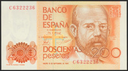 200 Pesetas. 16 de Septiembre de 1980. Serie C y numeración capicúa. (Edifil 2021: 480a). SC.