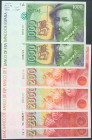 Serie completa de 5 billetes de la emisión de 1992 (incluyendo el de 2000 Pesetas de 1995 con la serie 1S). Pareja correlativa. Sin serie y todos ello...