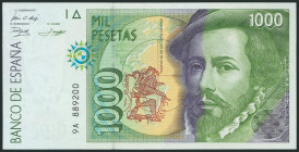 1000 Pesetas. 12 de Octubre de 1992. Serie especial 9A, Tipo I. (Edifil 2017: 483c). SC.