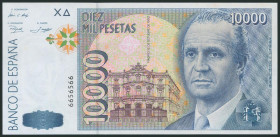 10000 Pesetas. 12 de Octubre de 1992. Sin serie y numeración capicúa. (Edifil 2017: 485). SC.