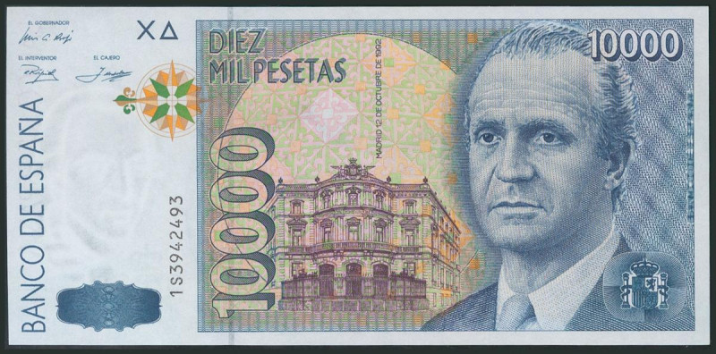 10000 Pesetas. 12 de Octubre de 1992. Serie 1S y numeración capicúa. (Edifil 201...