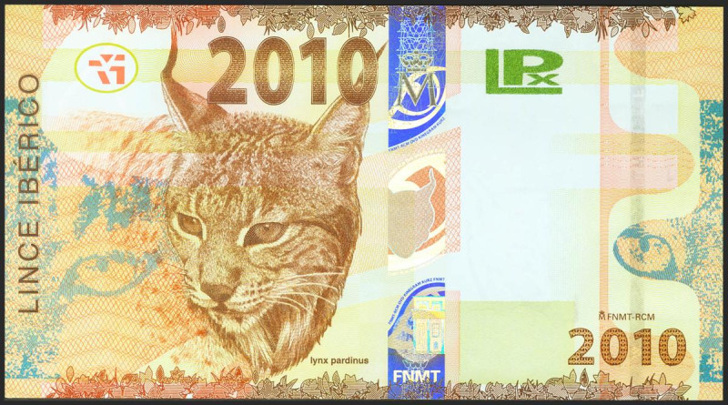 Prueba de billete del la F.N.M.T. emitida en el año 2010. No catalogado y raro. ...