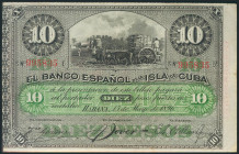 CUBA. 10 Pesos. 15 de Mayo de 1896. Sobrecarga PLATA". Sin serie. (Edifil 2017: 82). Mucho mejor conservado de lo habitual. MBC."
