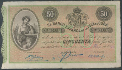 CUBA. 50 Pesos. 15 de Mayo de 1897. (Edifil 2017: 74). EBC+.