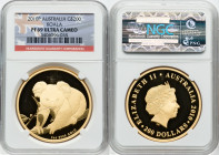 Elizabeth II gold Proof Koala 200 Dollars (2 oz) 2010-P PR69 Ultra Cameo NGC, Perth mint, KM1470. Mintage: 250. This mirror-like specimen features fin...