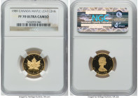 Elizabeth II gold Proof "Canada Maple Lead" 10 Dollars (1/4 oz) 1989 PR70 Ultra Cameo NGC, Royal Canadian mint, KM136. HID09801242017 © 2023 Heritage ...