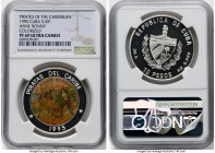 Republic silver Colorized Proof "Pirates of the Caribbean - Anne Bonny" 10 Pesos 1995 PR69 Ultra Cameo NGC, Havana mint, KM480. Mintage: 10,000. HID09...