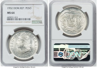 Republic silver Peso 1952 MS64 NGC, KM22. HID09801242017 © 2023 Heritage Auctions | All Rights Reserved