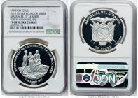 Republic silver Proof "200th Anniversary - Massacre of the Fathers of Independence" Sucre 2010 PR68 Ultra Cameo NGC, KM117. Mintage: 200. HID098012420...