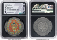 Elizabeth II silver "Mandala Art - Lion" 2 Cedis (1/2 oz) 2020 MS70 Antiqued NGC, Poland Mint, KM-Unl. Mintage: 3,000. Seven K label on holder. Teal S...