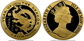 British Dependency. Elizabeth II gold Proof "Year of the Dragon" 5 Crown 2000 PR69 Ultra Cameo NGC, Pobjoy Mint mint, KM1018. Accompanied by original ...