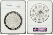 Estados Unidos silver Prooflike "Aztec Calendar" 100 Pesos (1 Kilo) 2011-Mo PL69 NGC, Mexico City mint. Accompanied by original case of issue that inc...