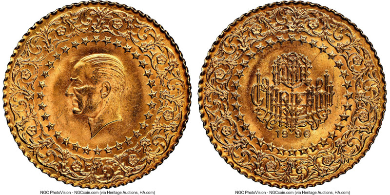 Republic gold "Monnaie De Luxe" 25 Kurush 1996 MS67 NGC, KM870. Arrowood Cache C...