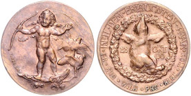 Deutsche Medaillen. 
Brandenburg-Preußen. 
Wilhelm II. 1888-1918. Kleine Bronzemed. 1908, v. Paul Sturm, auf die Hochzeit des Prinzen August Wilhelm...