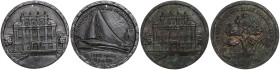 Deutsche Medaillen. 
Oranienburg. 
Bronzemed. 1932, unsign., 700-Jahrfeier der Stadt, Wappensymbole/Schlossfassade, und Siegermed. der Wassersport-S...