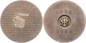 Medaillen auf Numismatik und Prägetechnik. 
Polen. Bronzemed. 1966, v. Jerzy Jarnuszkiewicz bei Münze Warschau, auf 200 Jahre Münze Warschau, zweitei...