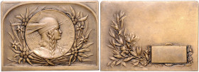 Ausländische Medaillen. 
Frankreich. 
Bronzene Auszeichnungsplakette o.J. (um 1900), wohl für Alpinisten u. Bergsteiger, v. Charles Pillet, Gallia-M...