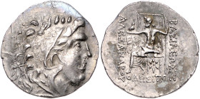 Münzen der griechischen Welt. 
Thrakia/Odessos. 
Tetradrachme im Namen Alexanders des Großen (postum, ca. 125-70 vdZ), 16,19 g, Herakleskopf re./Zeu...