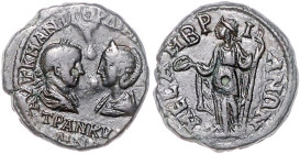 Römische Münzen. 
Kolonien und Provinzen. 
Thrakia/Mesembria, Gordian III. u. Tranquillina, 238-244. AE 25, 11,80 g, beider Bü. zueinander/Clementia...