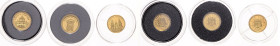 Andorra. 
1 Diner 2008 u. 2x 1 Diner 2010, alle GOLD (je 0,5 g 999.9 f.), Petersdom im Vatikan, Kirche Santa Coloma u. Santiago de Compostela. Schön&...