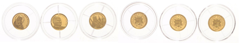 Andorra. 
2x 2 Diners 2008 u. 1x 2 Diners 2009, alle GOLD (je 0,73 g 999.9 f.),...