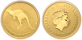 Australien. 
Elisabeth II. 1952-2022. 2 Dollars 2009, Fußball-WM in South Africa, und 2010, Goldbarrenmünze Kangaroo (24. Ausg.), beide GOLD (je 0,5 ...