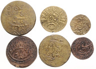 Choresm. 
6 verschied. Münzen: Khanat. 2 1/2 Tenge u. 5 Tenge 1919/1920, Kupfer, und 15 Tenge 1920 (zwei Varianten: 30,0 u. 32,5 mm), sowie Volksräte...