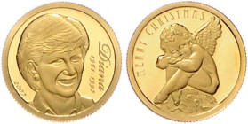 Cook-Inseln. 
10 Dollars 2007, GOLD (1,24 g 999 f.), 10. Todestag von Lady Diana u. Weihnachten. Fb.&nbsp;114&nbsp;u.&nbsp;116. zus. 2 St., mehrwerts...