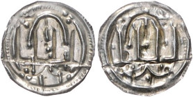 Dänemark. 
Harald Blauzahn 926-987. Denar, 0,33 g, Haithabu, Nachahmung der Münzen Karls des Großen aus Dorestad, beidseits entstellte Legenden, Haub...
