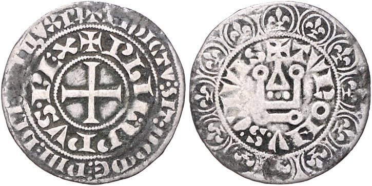 Frankreich. 
Philippe IV., der Schöne 1285-1314. Tournose o.J. (1290-1295), 3,3...