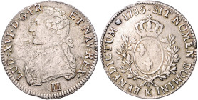 Frankreich. 
Ludwig XVI. 1774-1793. Ecu 1785 K, Bordeaux, 28,71 g. KM&nbsp;564.8, Duplessy&nbsp;1708, Gad.&nbsp;356. 


leicht korrod., winz. ZE, ...