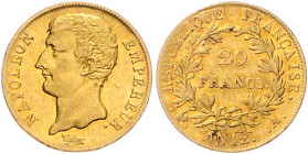 Frankreich. 
Konsulat Bonapartes 1799-1804. 20 Francs AN 12 (1803-04) A, Paris, GOLD. KM&nbsp;661, Gad.&nbsp;1020, Fb.&nbsp;480. mehrwertsteuerbefrei...