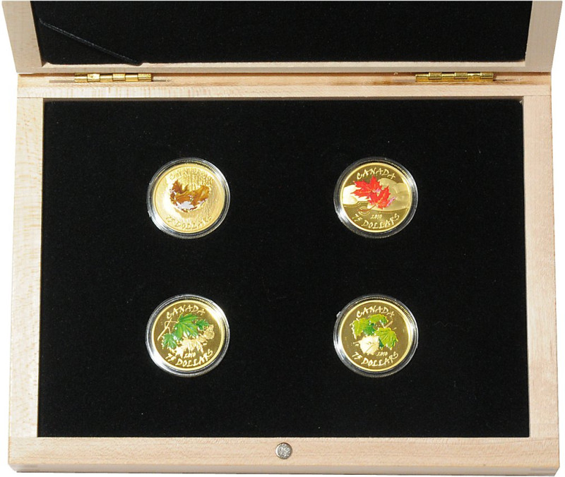 Kanada. 
Offiz. Gold-Münzset der Royal Canadian Mint 2010, Ahornblätter ("2010 ...