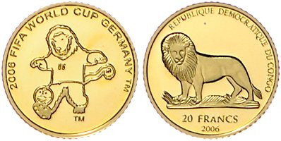 Kongo. 
Kongo (Kinshasa). 
Demokrat. Rep. Kongo (seit 1997). 20 Francs 2006, G...